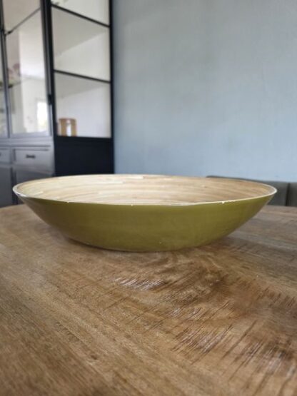 Vintage groene bamboe schaal