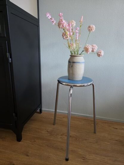 Vintage krukje chroom en mintblauw - Afbeelding 4