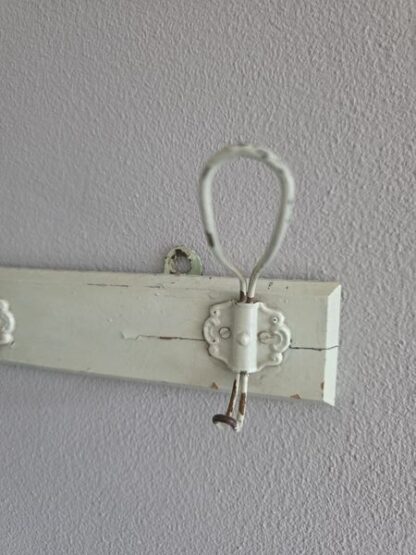 Vintage houten kapstokje mintgroen - Afbeelding 3