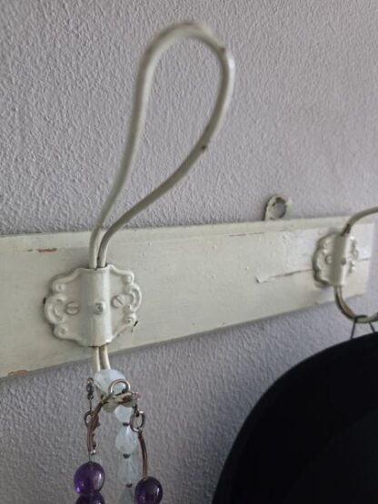 Vintage houten kapstokje mintgroen - Afbeelding 2