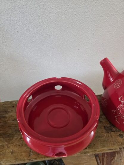 Vintage theepot koffiepot rood - Afbeelding 6