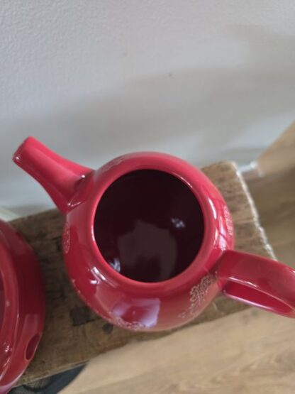 Vintage theepot koffiepot rood - Afbeelding 5