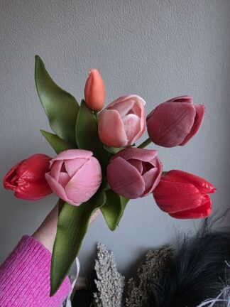 Kunsttulpen roze rood paars