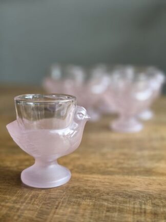 Vintage Franse eierdopjes roze