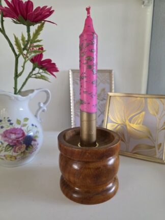 vintage houten kandelaar