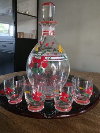 Vintage set karaf met glaasjes