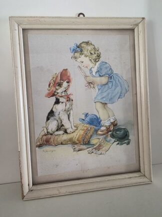 Vintage schilderijtje Hedwig Klinge